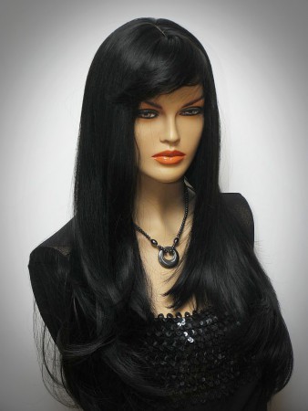 Peruca Longa Preta sintética